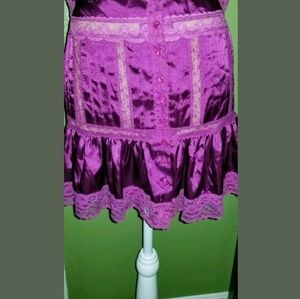 Vintage Betsey Johnson satin lace skirt